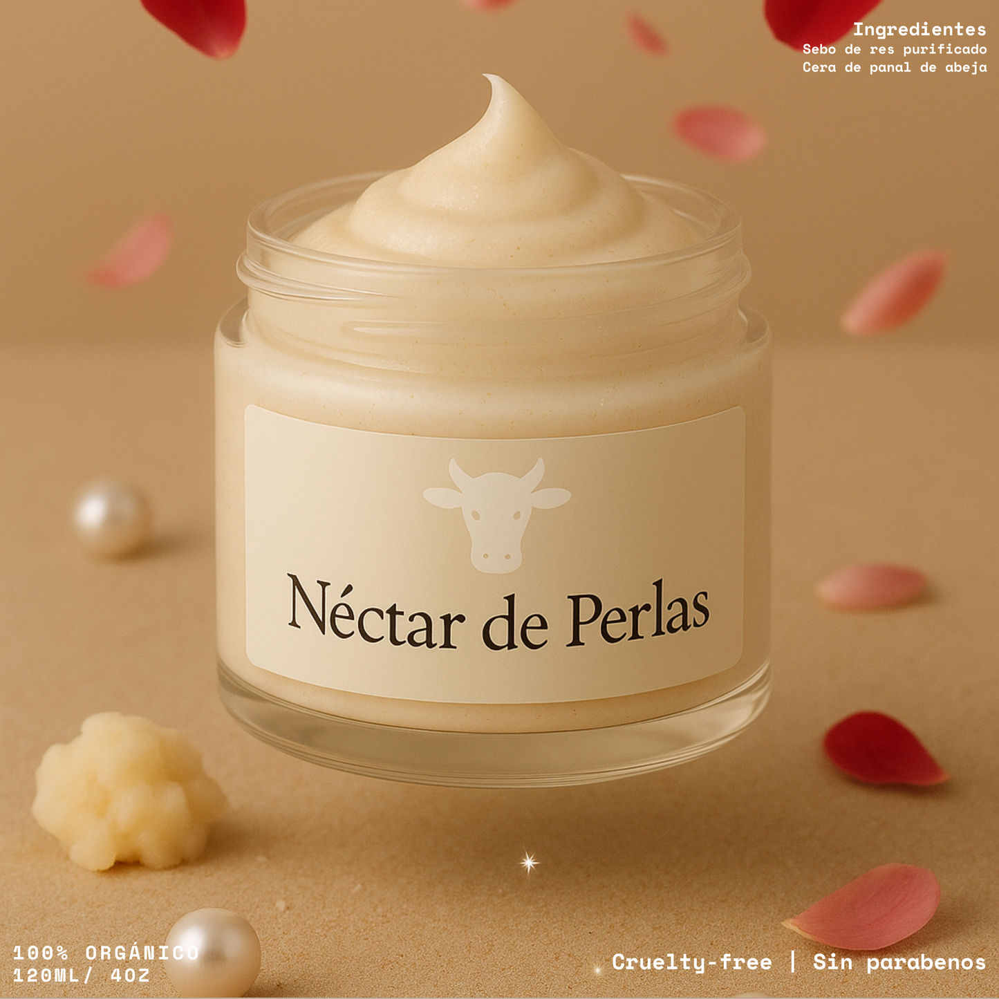 Néctar de Perlas Wagyu + Niacinamida, Vitamina E, Rosa Mosqueta, Aceite de Rosas y Polvo de Perlas