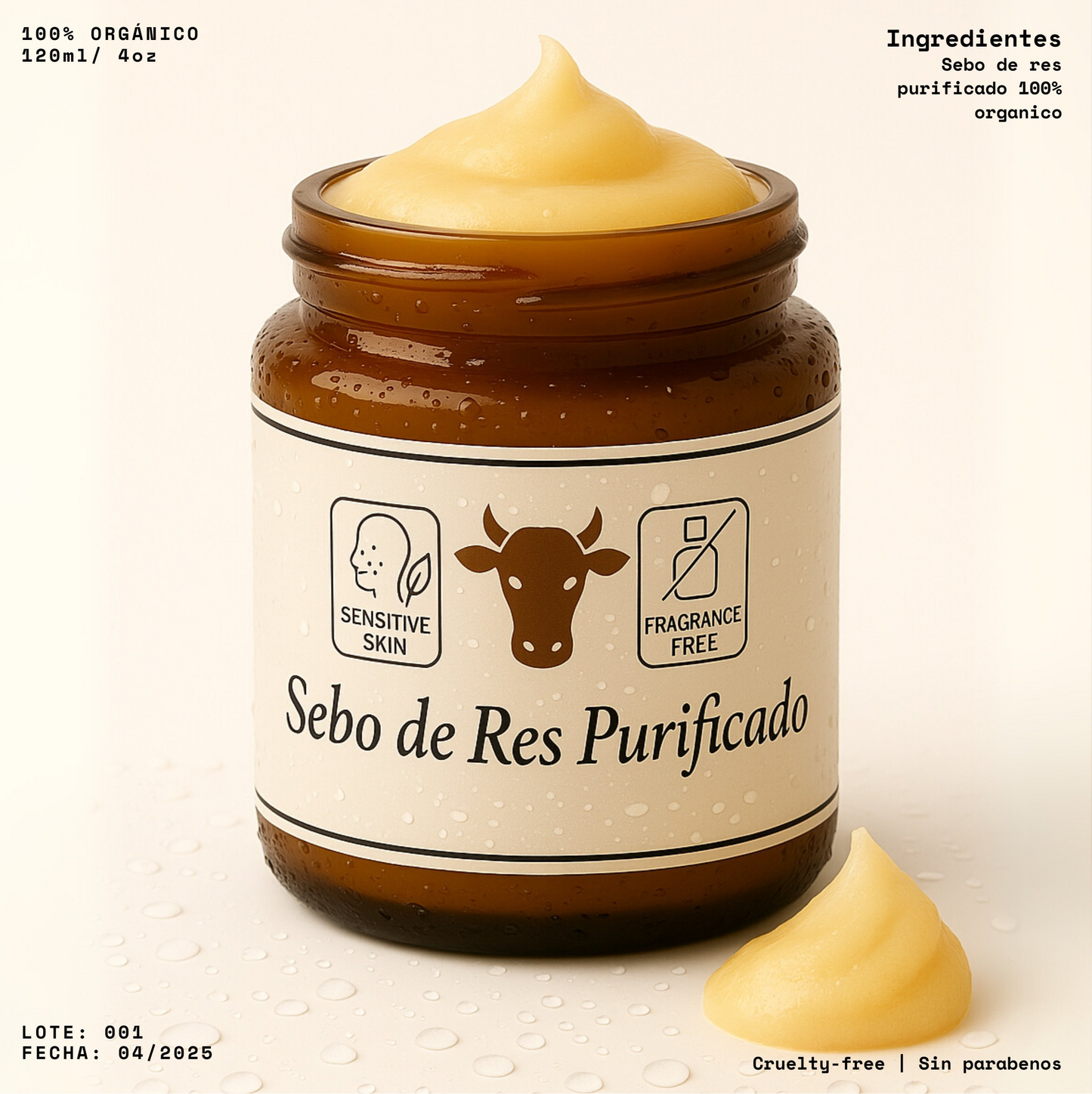 Sebo de Res Purificado - Sin Aromas